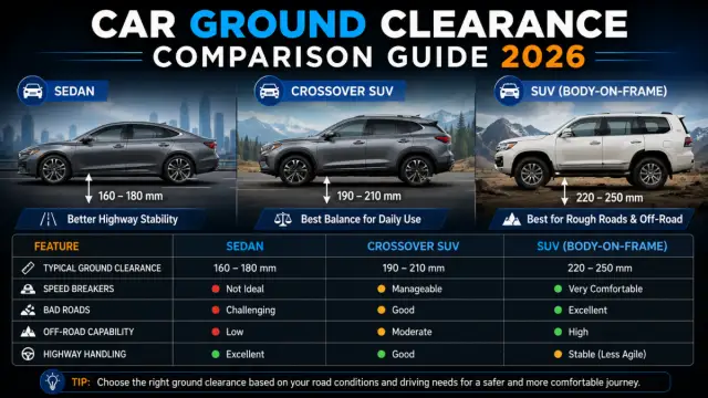 Car Ground Clearance Compared: Sedan, SUV & Popular Cars Ground Clearance Guide