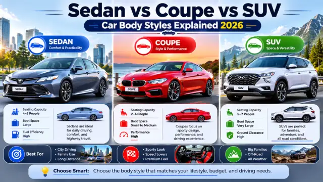 Sedan vs Coupe vs SUV: Complete Guide to Car Body Styles Explained (2026)