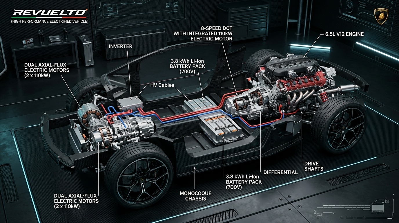 In-depth visual guide and comparison for Lamborghini Revuelto 2026: V12 Hybrid Power, Performance & Everyday Supercar Technology